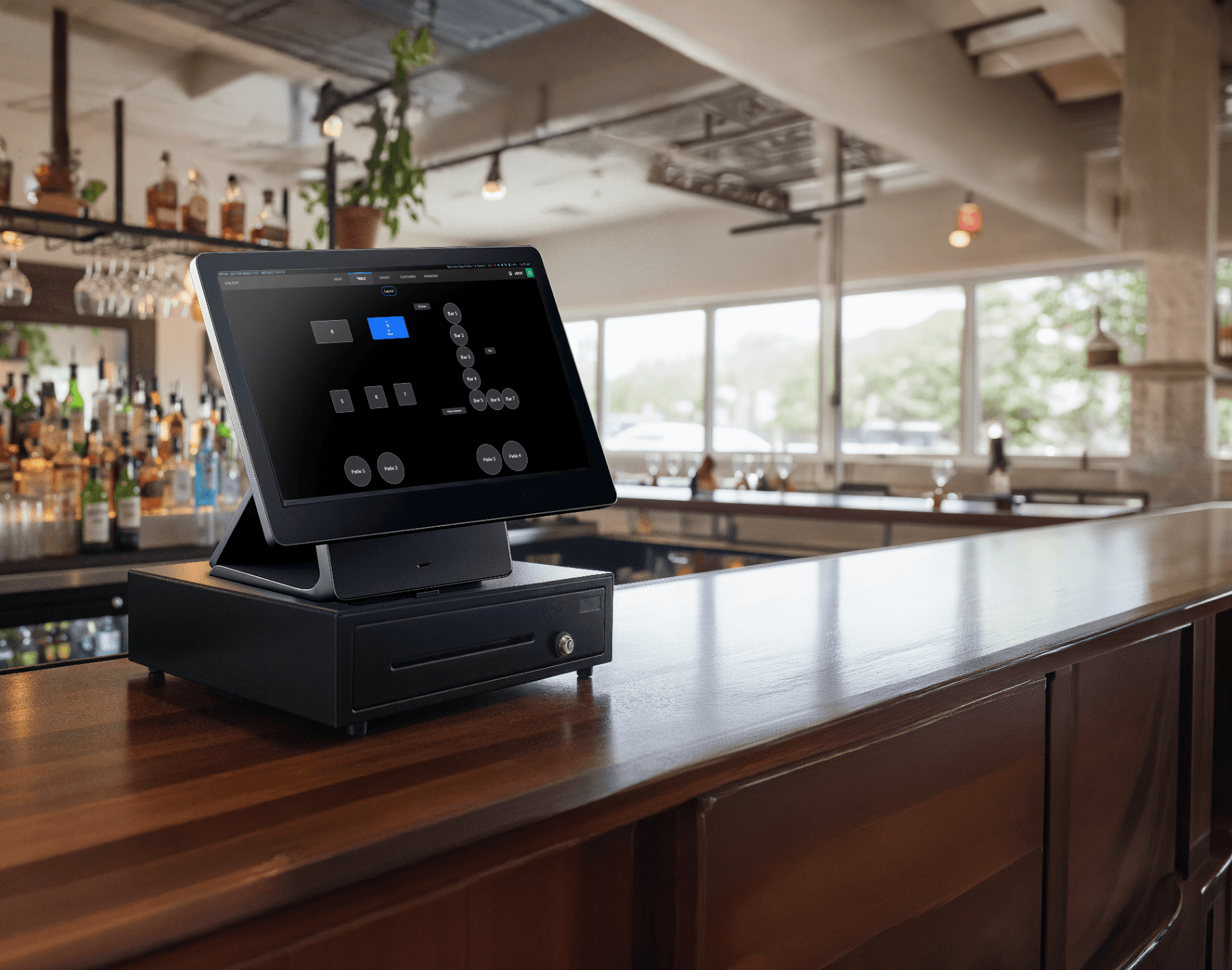 Bartender using Shift4 Dine POS terminal
